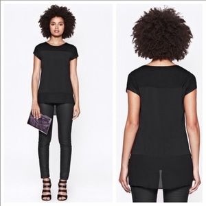 French Connection POLLY CHIFFON RAW EDGE T-SHIRT